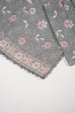 Original Bin Saeed Printed Khaddar Shirt With Printed Shawl and Printed Bottom ZT-08