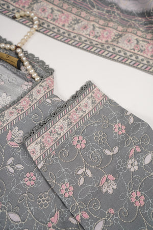 Original Bin Saeed Printed Khaddar Shirt With Printed Shawl and Printed Bottom ZT-08