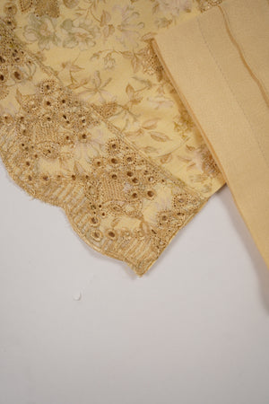Original Kanwal by Sobia Waseem embroidered Dhanak shirt with printed scarf and plan bottom KS-01