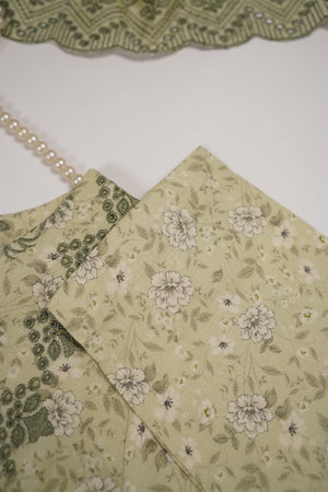 Original Kanwal by Sobia Waseem embroidered dhanak shirt with printed scarf and plan bottom KS-08
