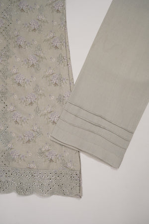 Original Kanwal by Sobia Waseem embroidered Dhanak shirt with printed scarf and plan bottom KS-03