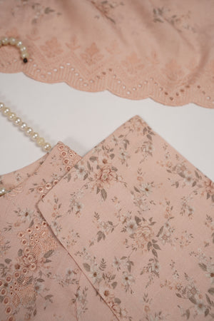 Original Kanwal by Sobia Waseem embroidered Dhanak Shirt With Printed Scarf and Plan Bottom KS-05