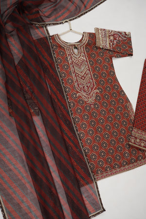 Rang-e-Noor Embroidered Crepe Silk Shirt With Plazzo Bottom And Printed Dupata CL-04