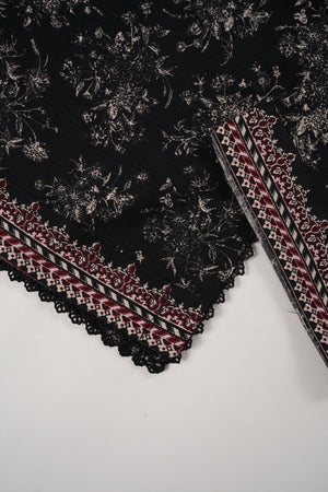 Original Bin Saeed printed Khaddar  shirt with printed shawl and printed bottom ZT-11