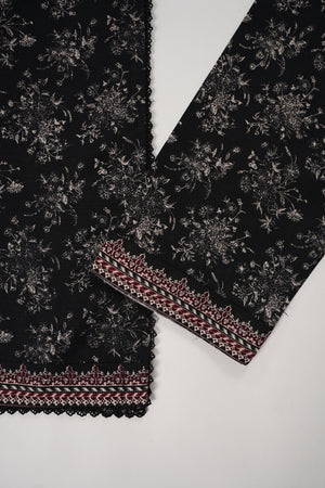 Original Bin Saeed printed Khaddar  shirt with printed shawl and printed bottom ZT-11