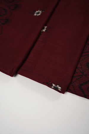 Original Bin Saeed printed Khaddar  shirt with printed shawl and printed bottom ZT-11