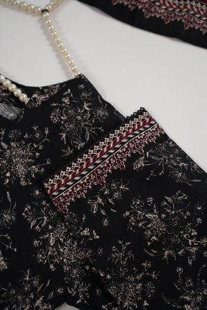 Original Bin Saeed printed Khaddar  shirt with printed shawl and printed bottom ZT-11