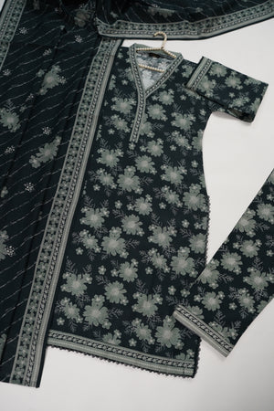 Original Bin Saeed printed Khaddar shirt with printed shawl and printed shawl ZT-13