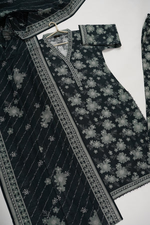 Original Bin Saeed printed Khaddar shirt with printed shawl and printed shawl ZT-13