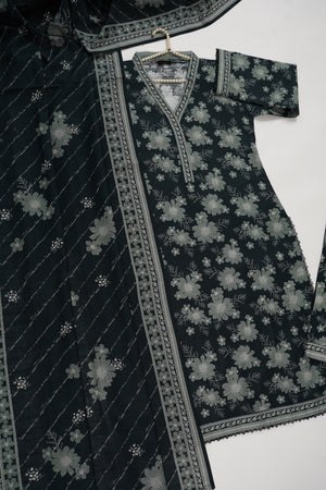 Original Bin Saeed printed Khaddar shirt with printed shawl and printed shawl ZT-13