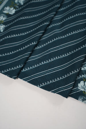 Original Bin Saeed printed Khaddar shirt with printed shawl and plan bottom ZT-15