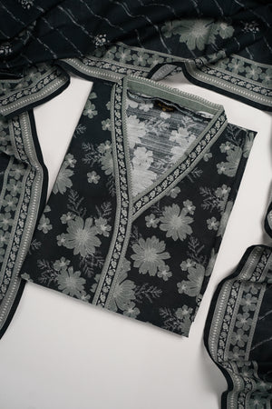 Original Bin Saeed printed Khaddar shirt with printed shawl and printed shawl ZT-13