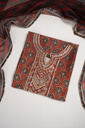 Rang-e-Noor Embroidered Crepe Silk Shirt With Plazzo Bottom And Printed Dupata CL-04
