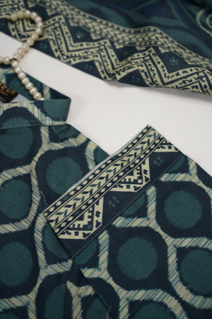 Original Tawakal printed Khaddar shirt with printed shawl and plan bottom ZT-29