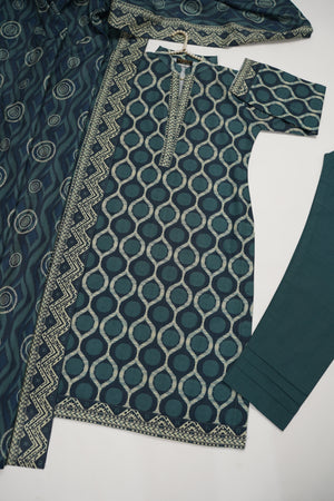 Original Tawakal printed Khaddar shirt with printed shawl and plan bottom ZT-29