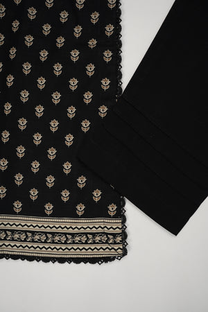Original Bin Saeed printed Khaddar  shirt with printed shawl and plan bottom ZT-24