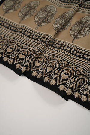 Original Bin Saeed printed Khaddar  shirt with printed shawl and plan bottom ZT-24