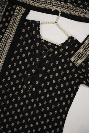 Original Bin Saeed printed Khaddar  shirt with printed shawl and plan bottom ZT-24