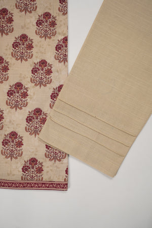 Original Tawakal printed Khaddar shirt with printed shawl and plan bottom ZT-31