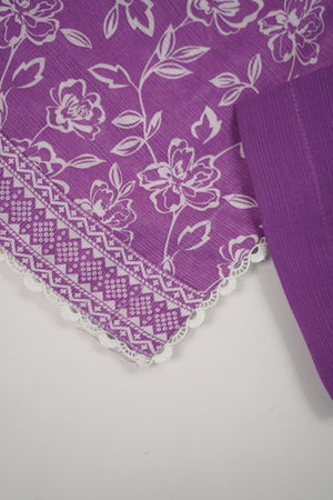 Original Bin Saeed printed Khaddar  shirt with printed shawl and plan bottom ZT-21