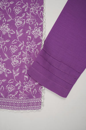 Original Bin Saeed printed Khaddar  shirt with printed shawl and plan bottom ZT-21