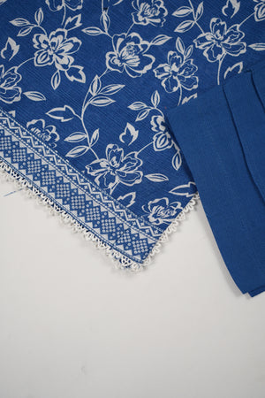 Original Bin Saeed printed Khaddar  shirt with printed shawl and plan bottom ZT-23