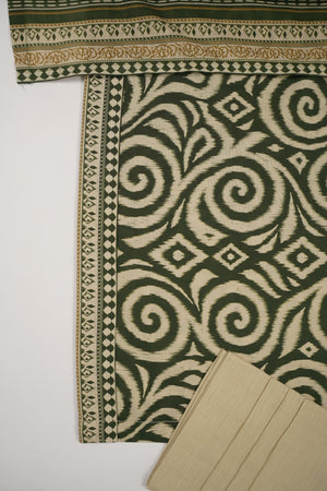 Original Tawakal printed Khaddar shirt with printed shawl and plan bottom ZT-27