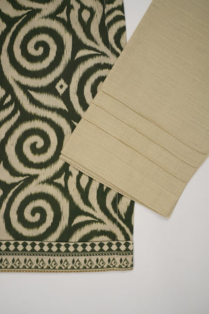 Original Tawakal printed Khaddar shirt with printed shawl and plan bottom ZT-27