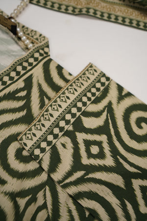 Original Tawakal printed Khaddar shirt with printed shawl and plan bottom ZT-27