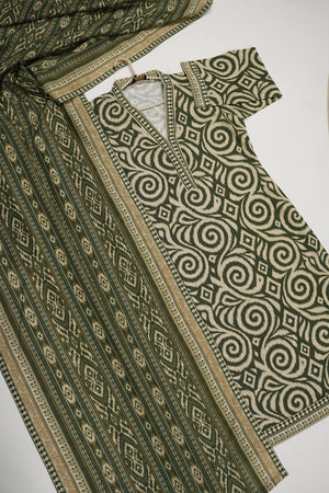 Original Tawakal printed Khaddar shirt with printed shawl and plan bottom ZT-27