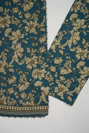 Original Bin Saeed printed Khaddar  shirt with printed shawl and printed bottom ZT-22