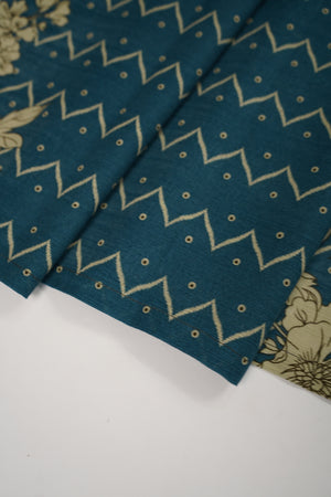 Original Bin Saeed printed Khaddar  shirt with printed shawl and printed bottom ZT-22