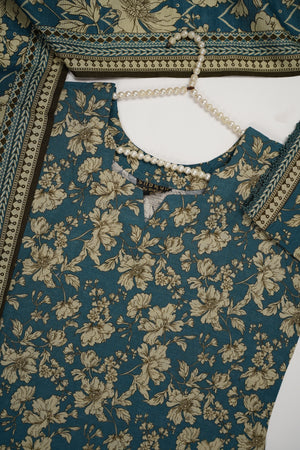 Original Bin Saeed printed Khaddar  shirt with printed shawl and printed bottom ZT-22