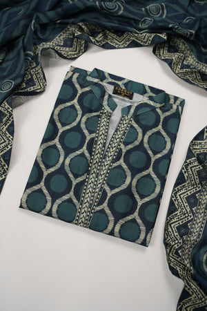 Original Tawakal printed Khaddar shirt with printed shawl and plan bottom ZT-29
