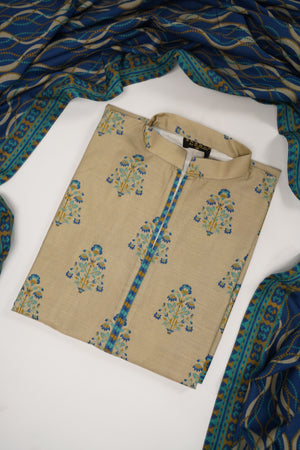 Original Tawakal printed Khaddar shirt with printed shawl and plan bottom ZT-28