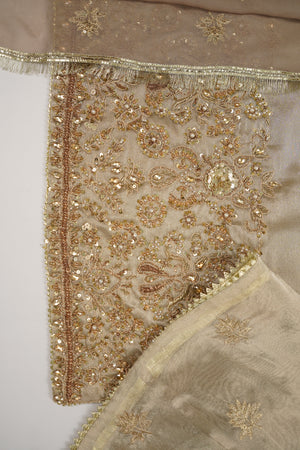 Noor-e-Fishan  Premium Masori shirt with pure chiffon scarf and premium Masori Plazzo STQ-03