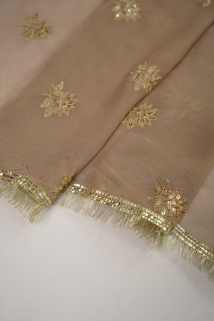 Noor-e-Fishan  Premium Masori shirt with pure chiffon scarf and premium Masori Plazzo STQ-03