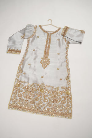 Noor-e-Fishan Premium Masori shirt with pure chiffon scarf and premium Masori Plazzo STQ-01