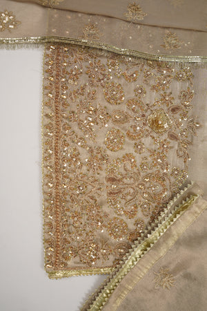 Noor-e-Fishan Premium Masori shirt with pure chiffon scarf and premium Masori Plazzo STQ-02