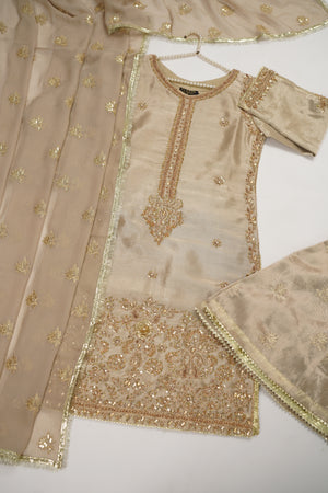 Noor-e-Fishan Premium Masori shirt with pure chiffon scarf and premium Masori Plazzo STQ-02