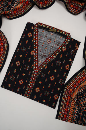 Original Bin Saeed printed Khaddar  shirt with printed shawl and printed bottom ZT-18