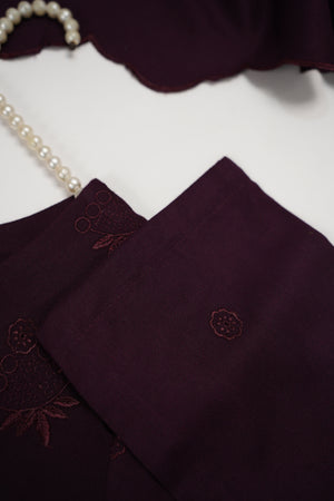 Maya Collection by Sobia Waseem chikankari embroidered Dhanak shirt with embroidered shawl and plan bottom MDC-01