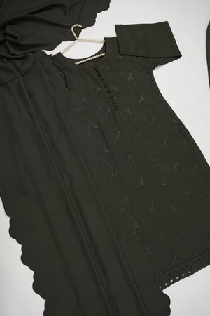 Maya Collection by Sobia Waseem chikankari embroidered shirt with embroidered shawl and plan bottom MDC-02
