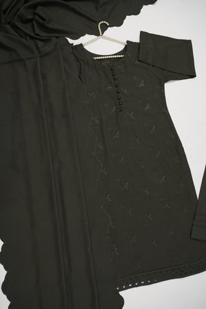 Maya Collection by Sobia Waseem chikankari embroidered shirt with embroidered shawl and plan bottom MDC-02