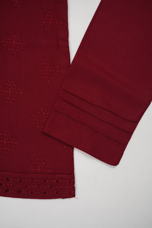Maya Collection by Sobia Waseem Chikankari embroidered Dhanak Shirt with embroidered shawl and plan bottom MDC-03