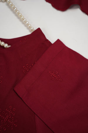 Maya Collection by Sobia Waseem Chikankari embroidered Dhanak Shirt with embroidered shawl and plan bottom MDC-03