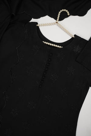 Maya Collection by Sobia Waseem chikankari embroidered dhanak shirt with embroidered shawl and plan bottom MDC-04