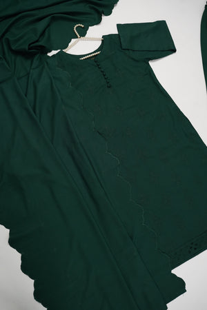 Maya Collection by Sobia Waseem chikankari embroidered Dhanak shirt with embroidered shawl and plan bottom MDC-05