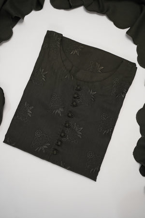 Maya Collection by Sobia Waseem chikankari embroidered shirt with embroidered shawl and plan bottom MDC-02