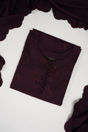 Maya Collection by Sobia Waseem chikankari embroidered Dhanak shirt with embroidered shawl and plan bottom MDC-01